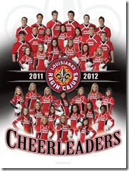 Josh Chunn University of Louisiana cheerleading team photo